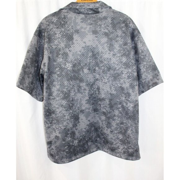 NWT DSG Mens Grey Blurred Floral Short Sleeve Mesh Button Up Shirt L - Picture 5 of 6